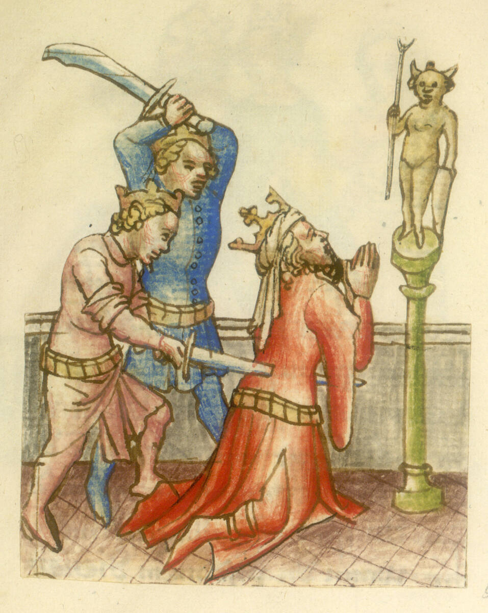 Götzendienender König wird erschlagen, WienerMeister, 1420–1430