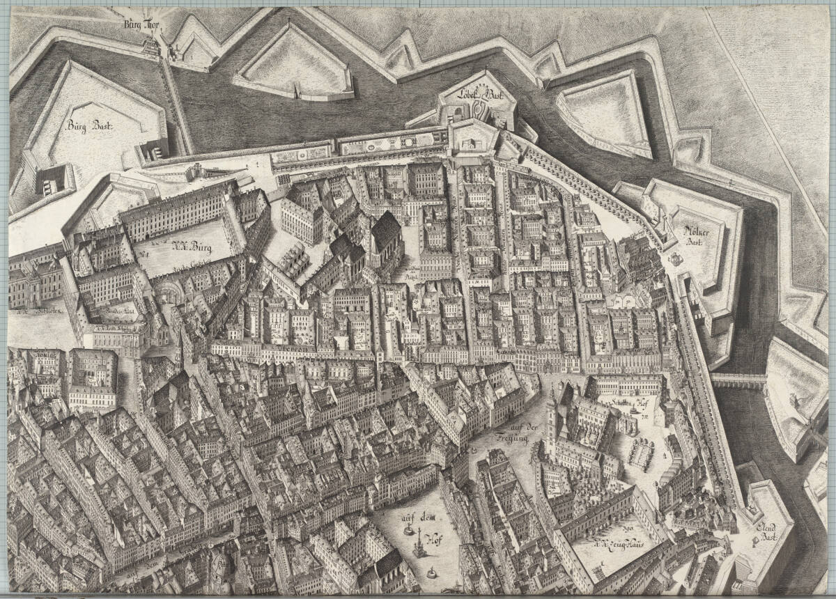 Vogelschauansicht von Wien, Joseph Daniel von Huber, 1769–1773