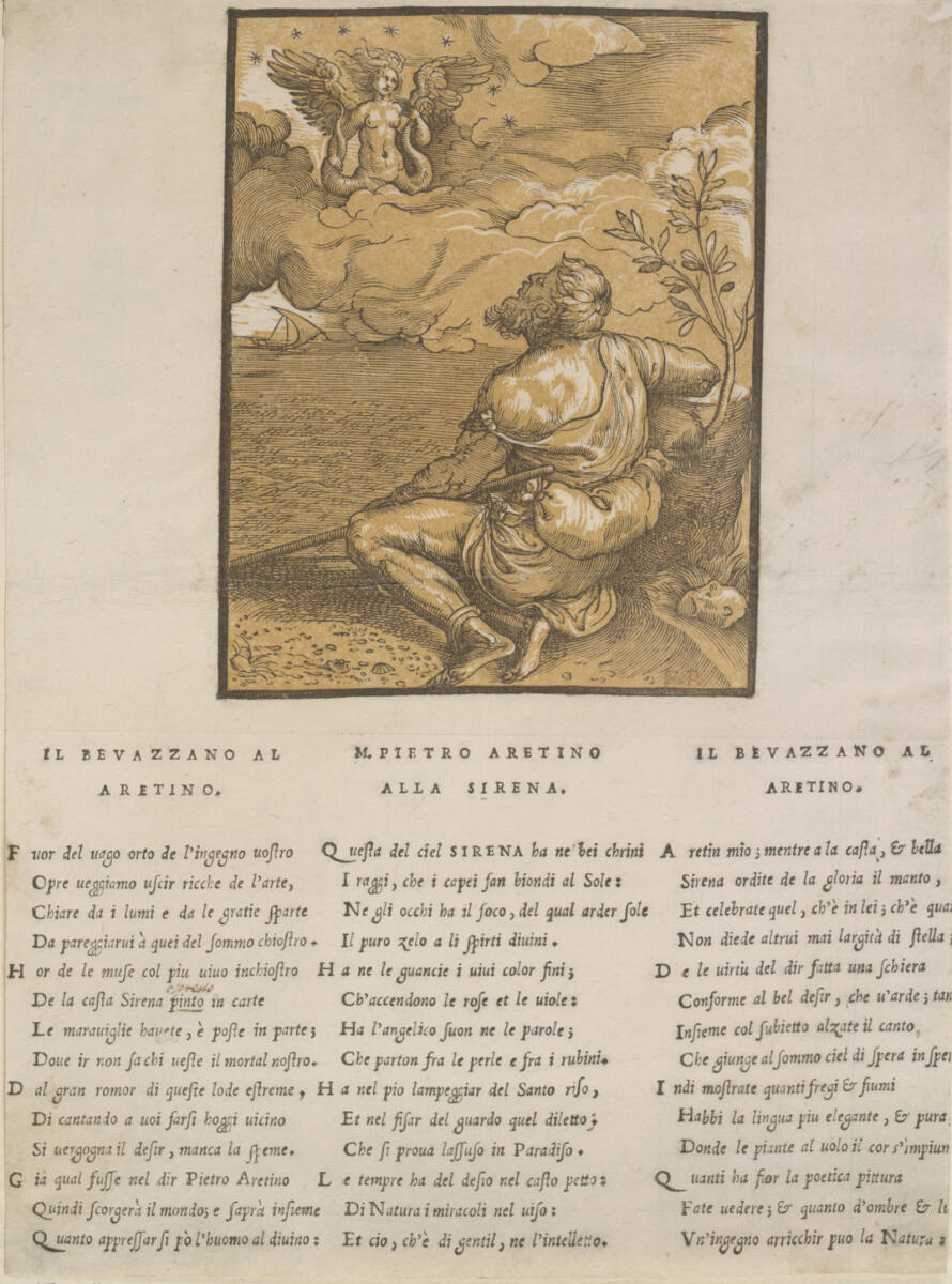 Pietro Aretino und die Sirene (mit Text), FrancescoMarcolini