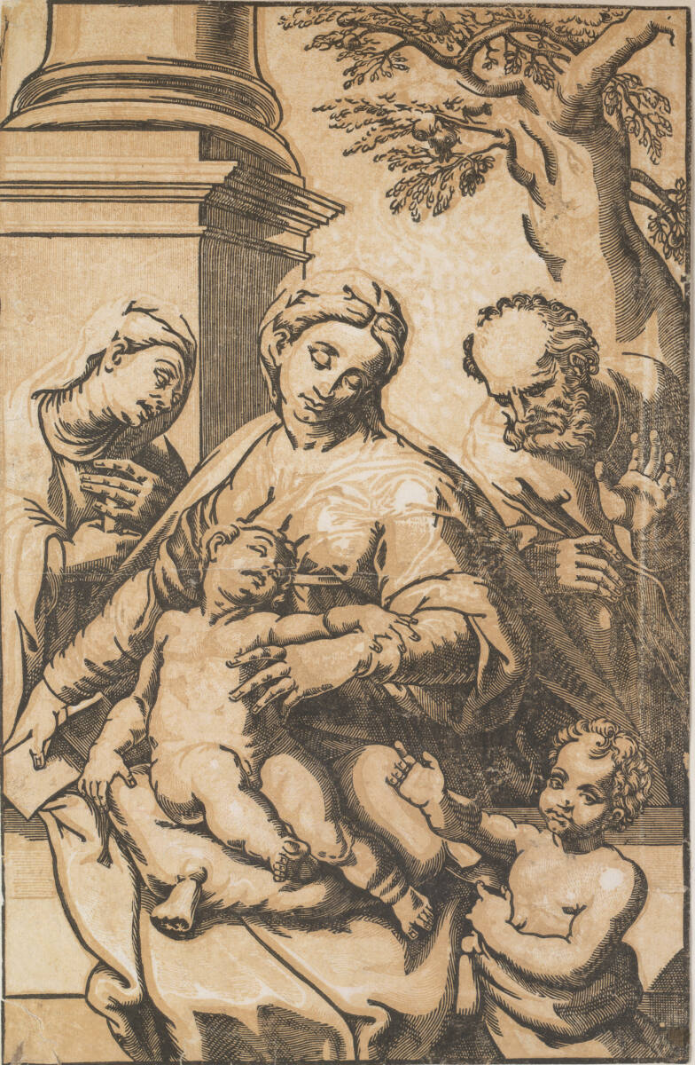 Die Heilige Familie mit dem Johannesknaben und eine Heilige, GiovanniGallo