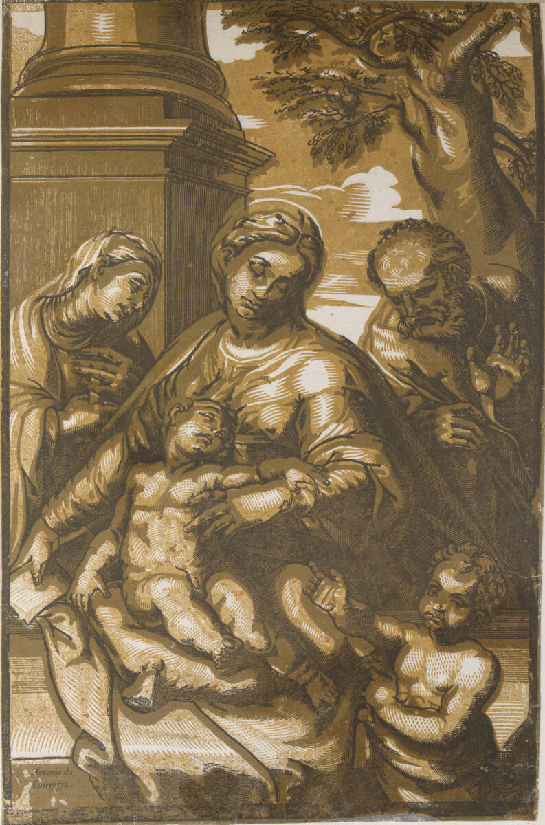 Die Heilige Familie mit dem Johannesknaben und eine Heilige, GiovanniGallo