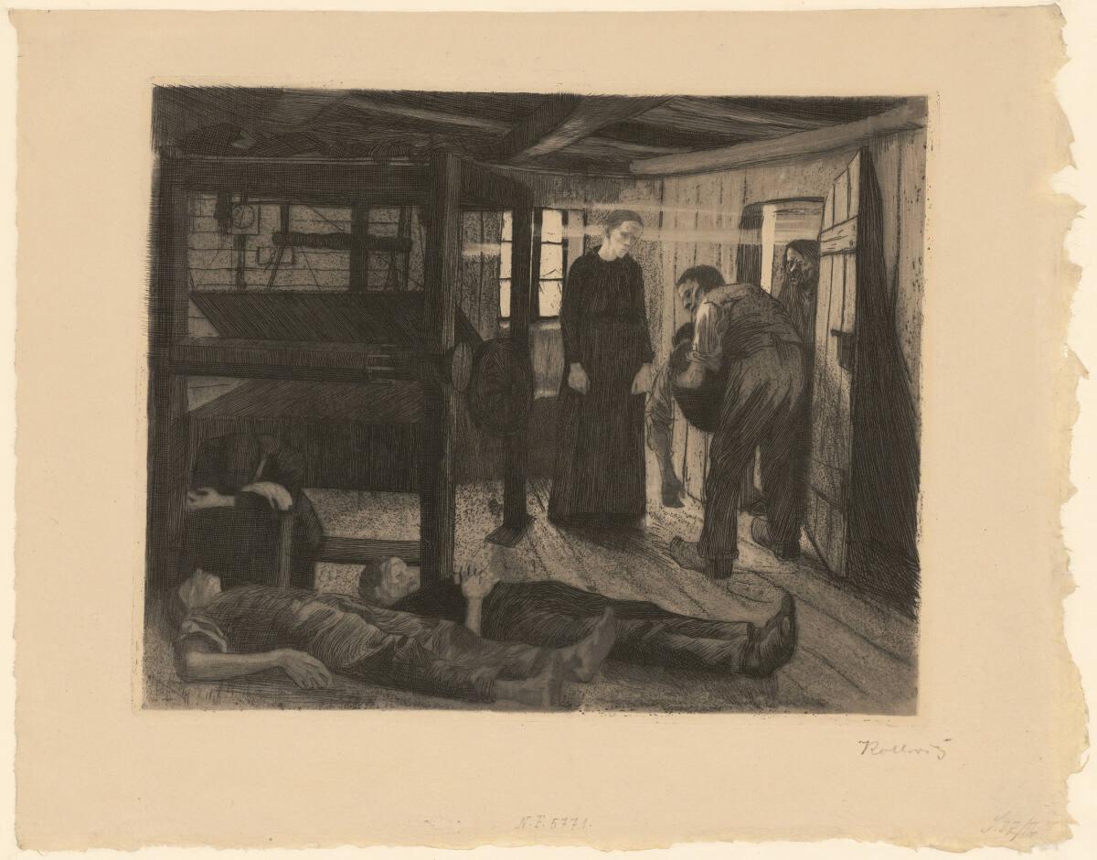 Käthe Kollwitz, Ende (Ein Weberaufstand, Blatt 6), Inv. Nr.: DGNF5771