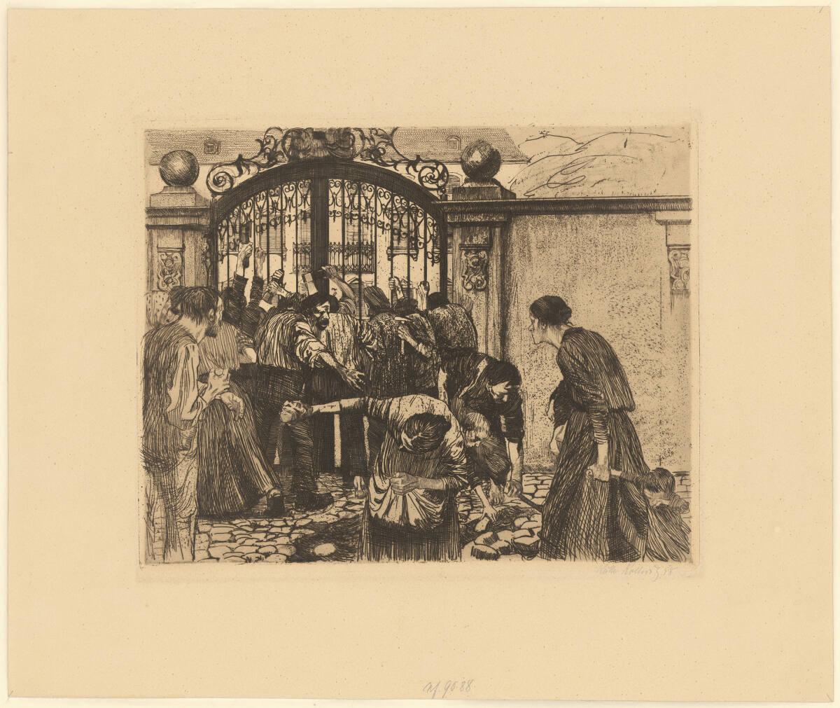 Käthe Kollwitz, Sturm (Ein Weberaufstand; Blatt 5), Inv. Nr.: DGNF9088