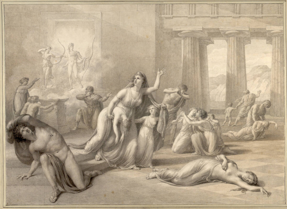 Diana und Apoll töten Niobes Kinder, Friedrich Rehberg, 1810–1820