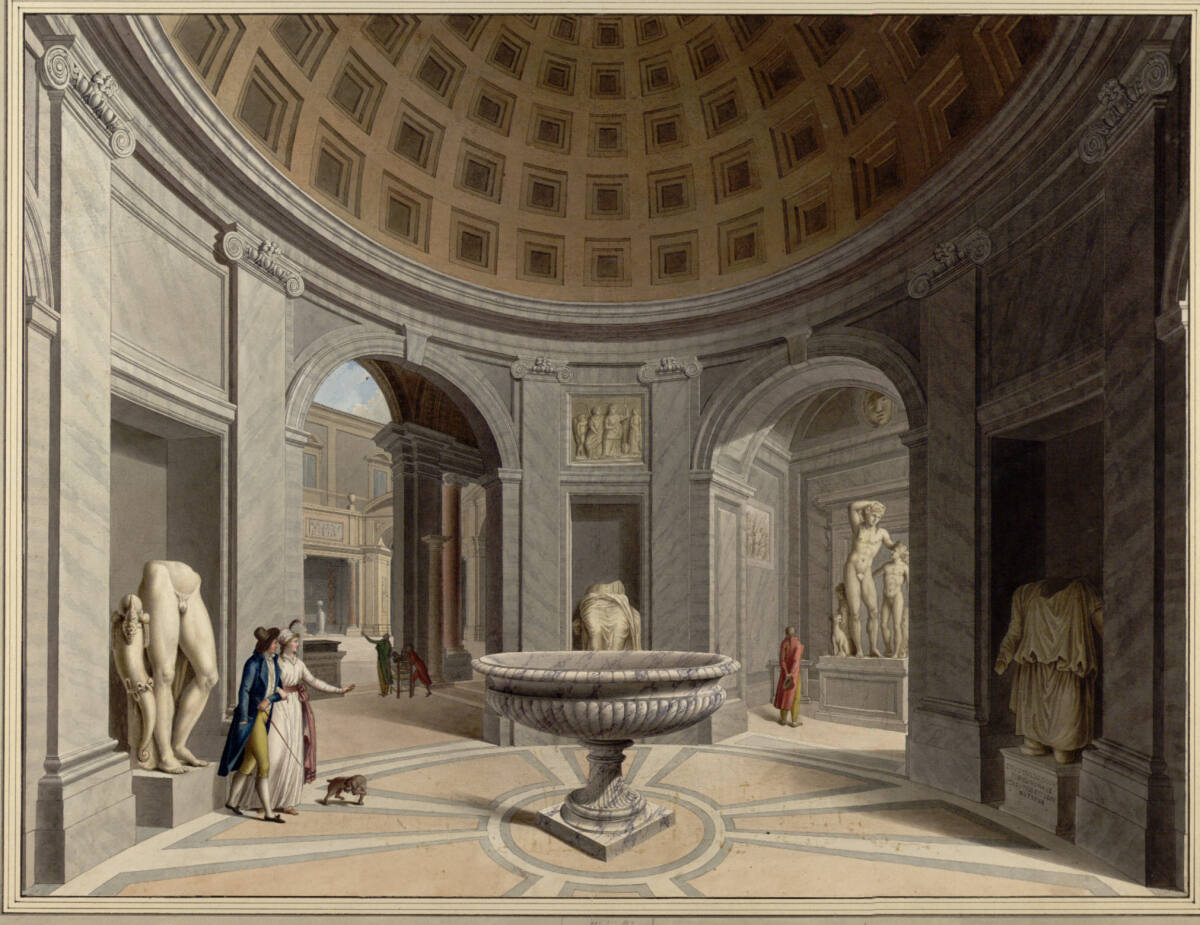 Das Atrio Rotondo des Belvedere im Museo Pio Clementino im Vatikan, FrancescoMiccinelli