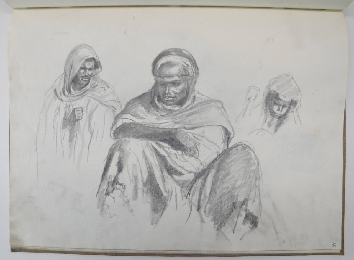 Skizze für das Druckwerk "Eine Orientreise" des Kronprinzen Rudolf (aus einem Skizzenbuch), Franz von Pausinger, 1881