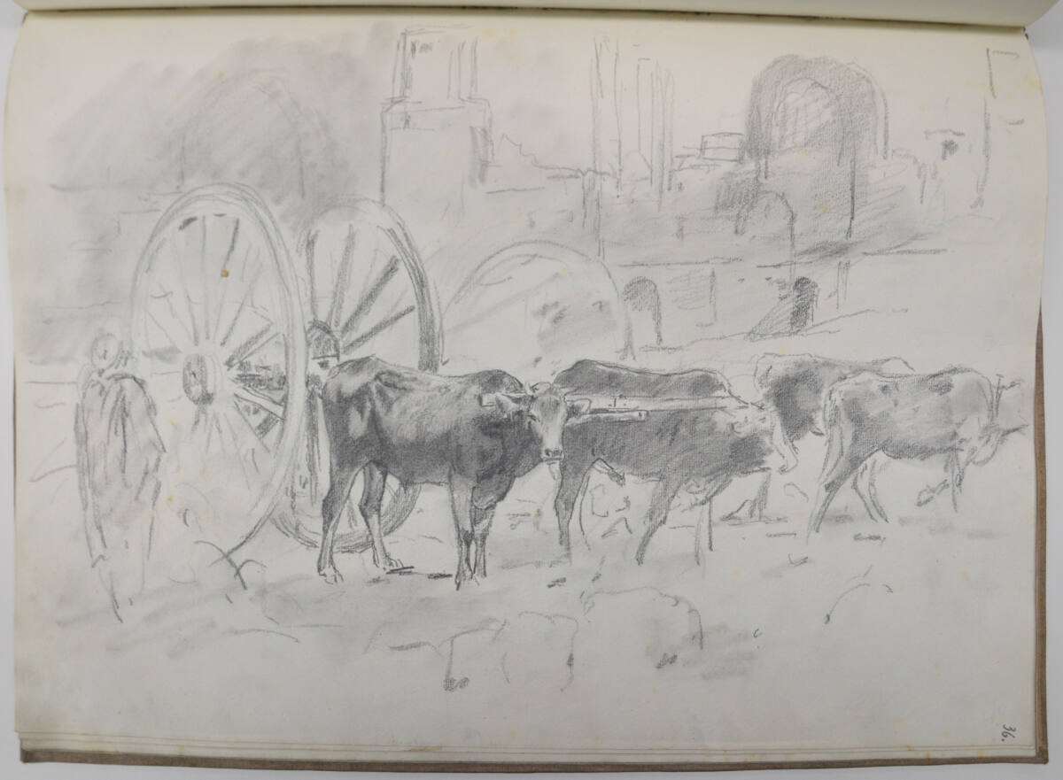 Skizze für das Druckwerk "Eine Orientreise" des Kronprinzen Rudolf (aus einem Skizzenbuch), Franz von Pausinger, 1881