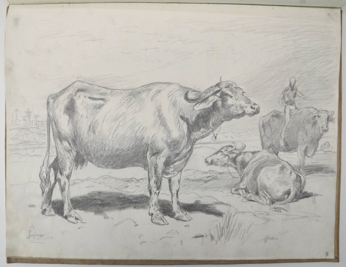Skizze für das Druckwerk "Eine Orientreise" des Kronprinzen Rudolf (aus einem Skizzenbuch), Franz von Pausinger, 1881