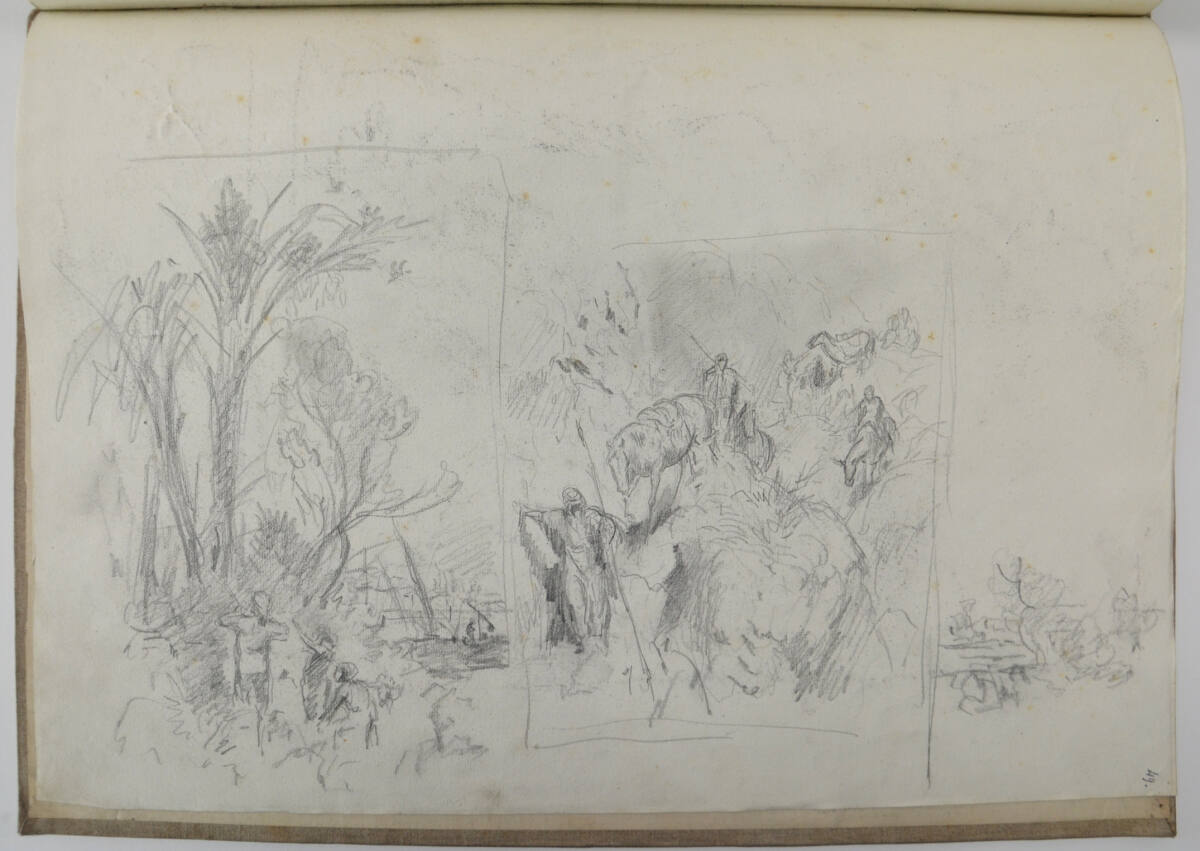 Skizze für das Druckwerk "Eine Orientreise" des Kronprinzen Rudolf (aus einem Skizzenbuch), Franz von Pausinger, 1881