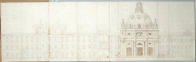 Rom, Sant´ Agnese und Palazzo Pamphilj, Fassadenabwicklung, Inv. Nr.: AZRom50