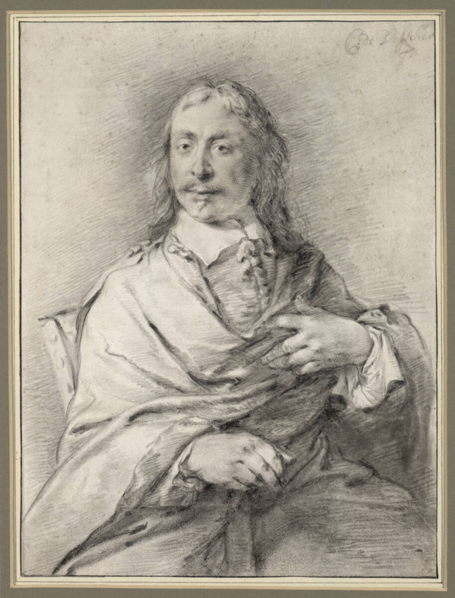 Philipp Wouwermans, mit Mantel auf einem Stuhl sitzend, Cornelis Visscher