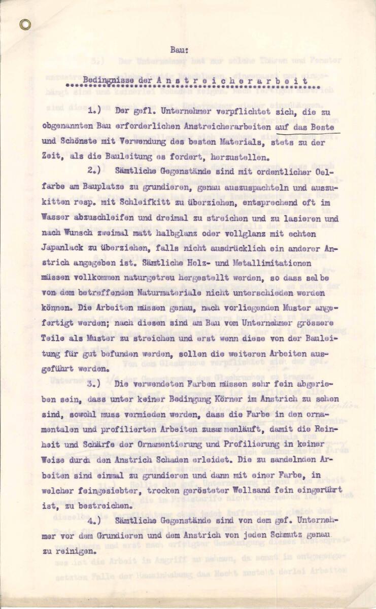„Bedingnisse der Anstreicherarbeit“ von Josef Hadamek, Anstreichermeister, Wien XIII., Hadikgas…