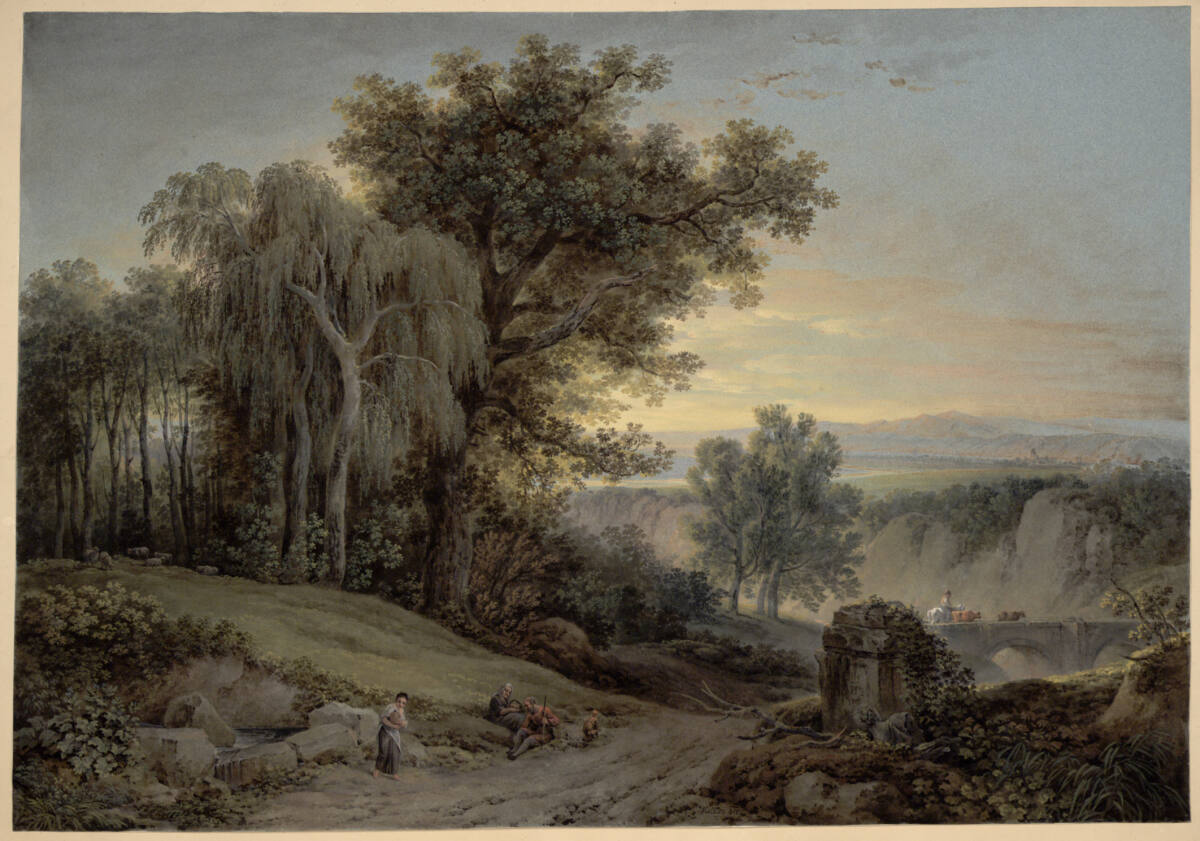 Landschaft mit Steinbrücke, Martin von Molitor, 1811