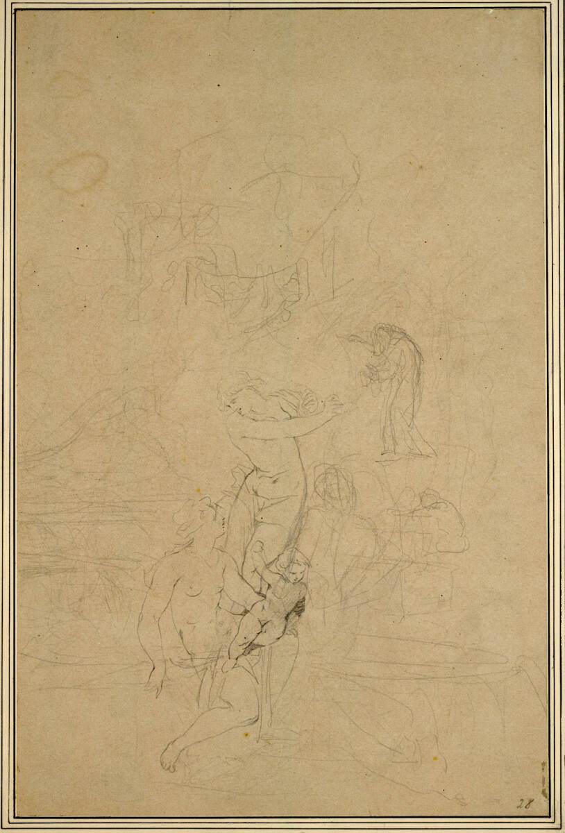 Studie zu "Der Triumph der Ariadne", Entwurf für den Vorhang der Komischen Oper im Wiener Ringtheater ?, Hans Makart