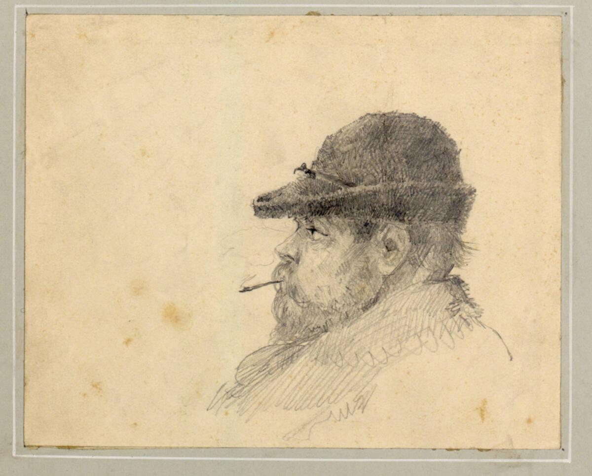 Rudolf Bacher, Profilkopf eines rauchenden Mannes, Inv. Nr.: 18951