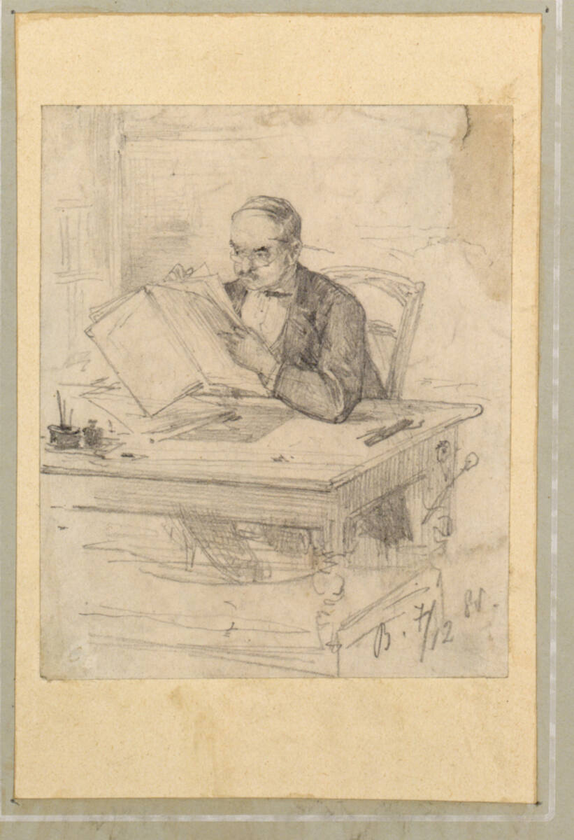 Beamter am Schreibtisch, Rudolf Bacher, 1885