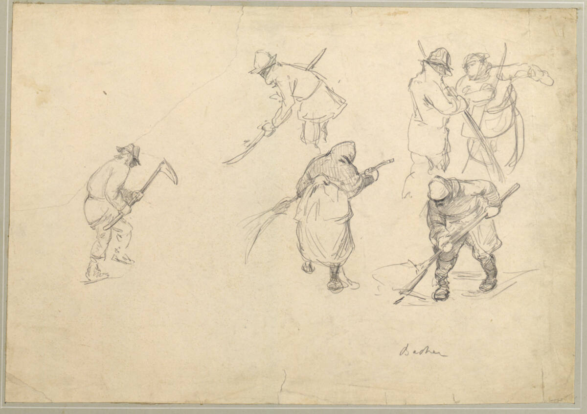 Schneeschaufler und Straßenkehrer, Rudolf Bacher