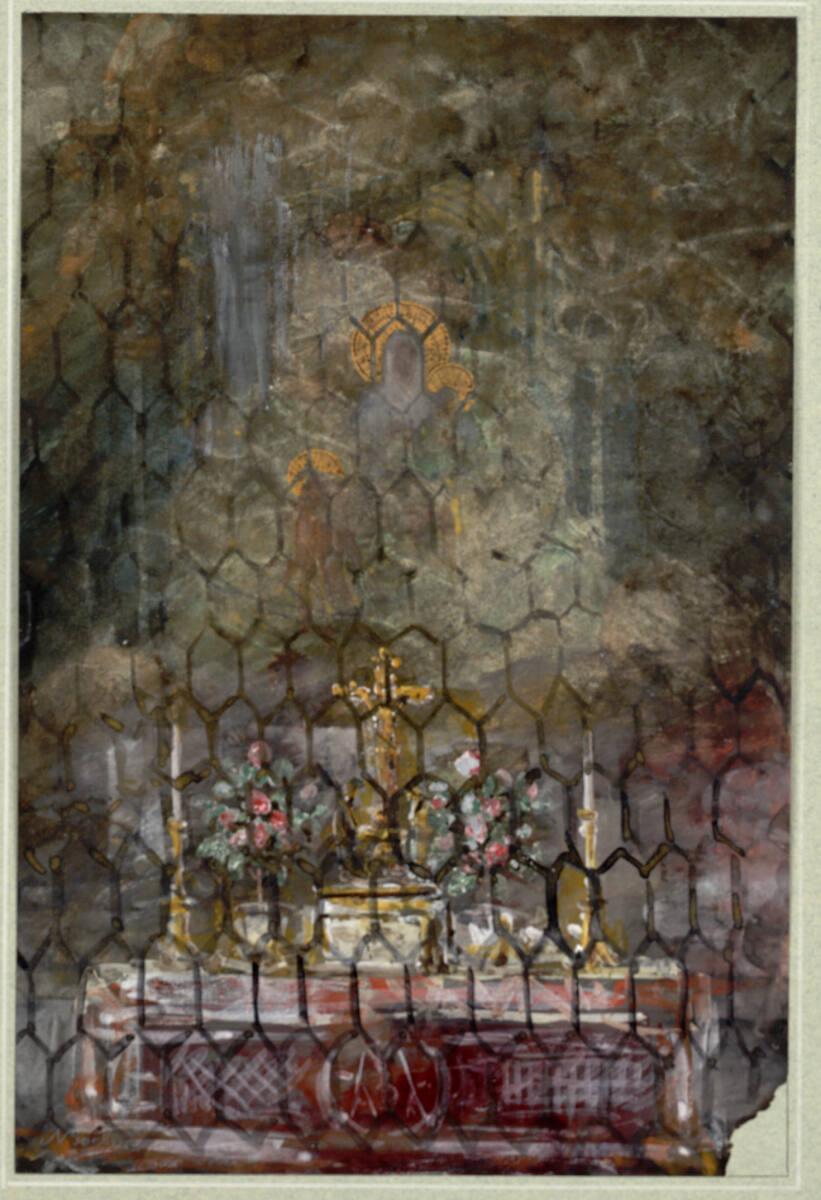 Adolf Boehm, Marienaltar hinter einem Gitter, Inv. Nr.: 19039