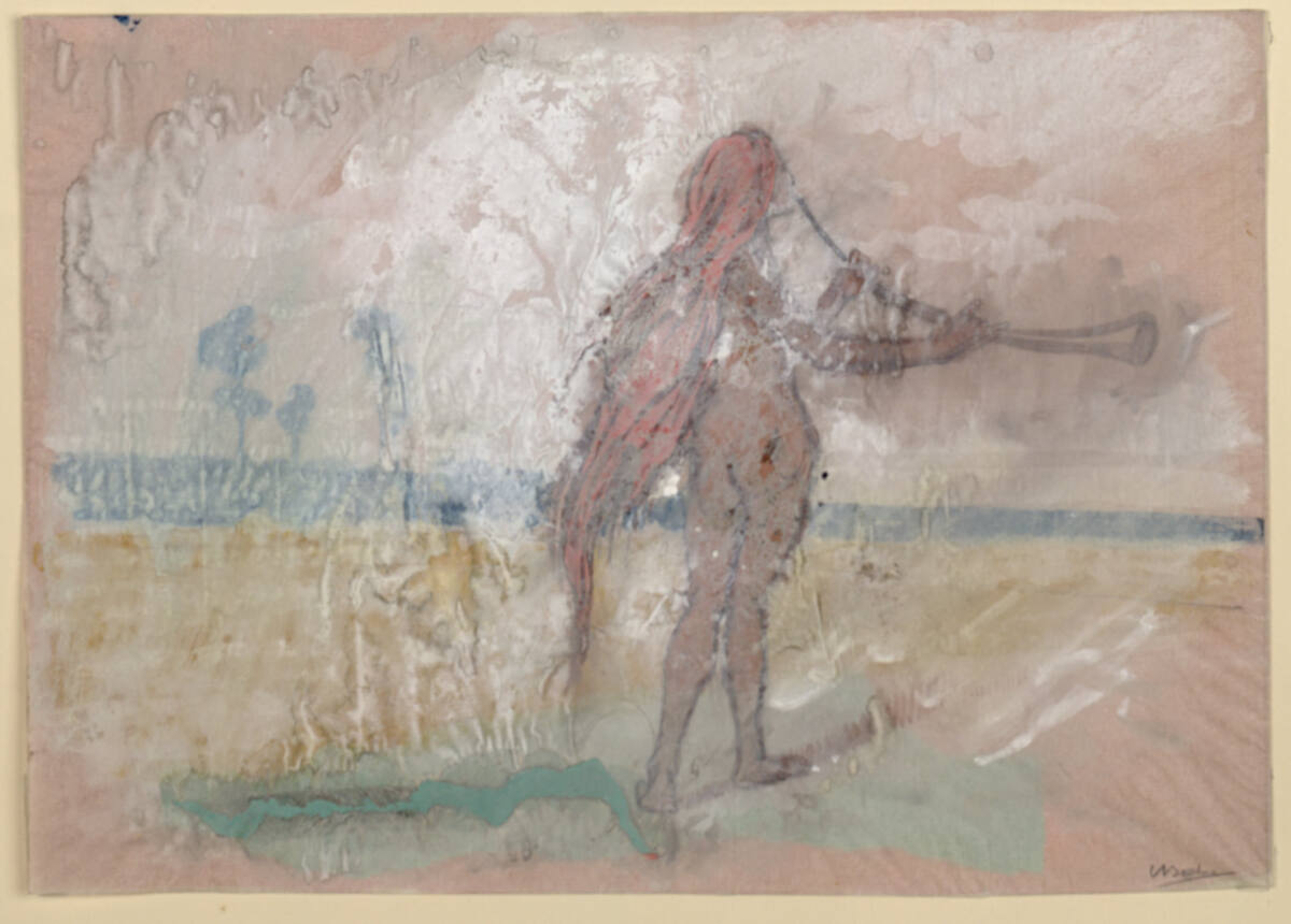Hornblasendes Mädchen, Adolf Boehm