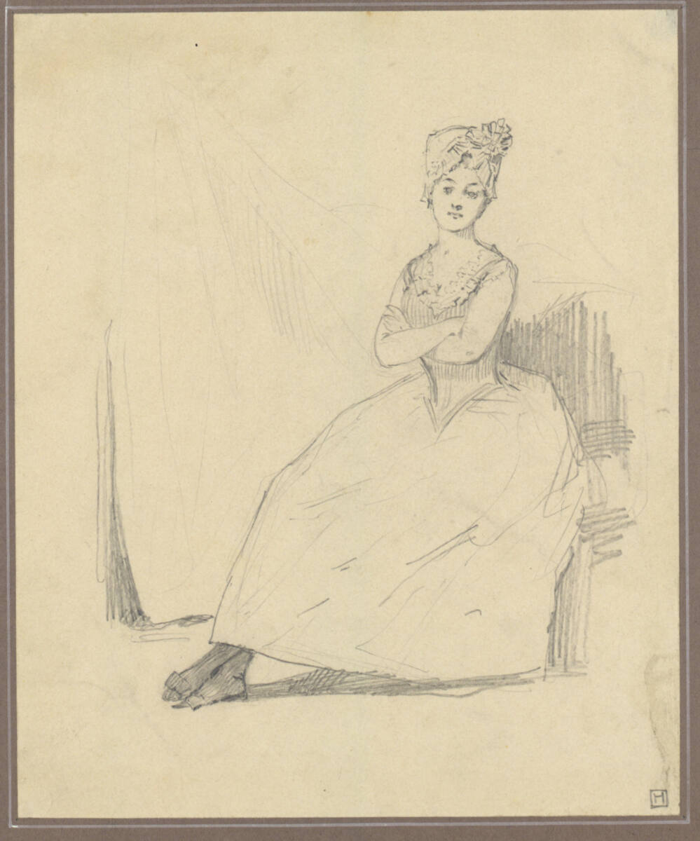 Sitzende Dame in Rokokotoilette, Sigmund Walter Hampel