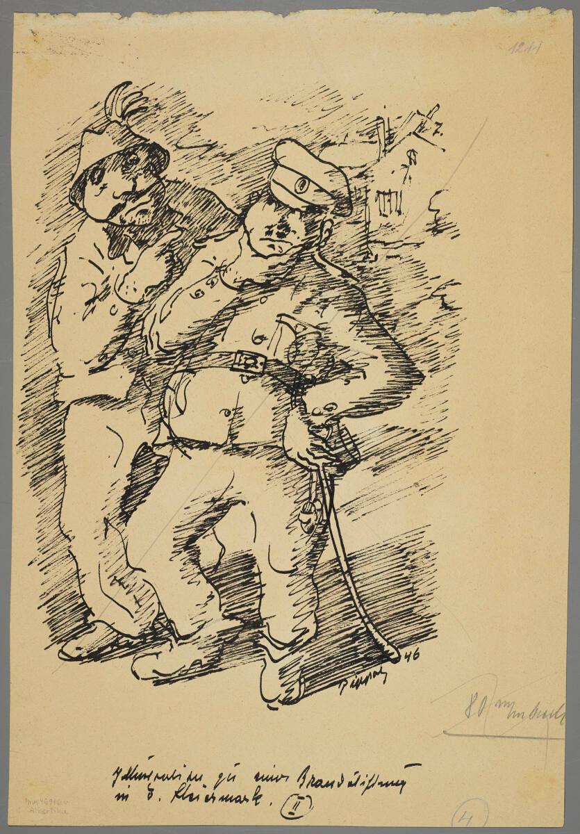 Hans Robert Pippal, Ein Bauer und ein Uniformierter, Inv. Nr.: 46916v