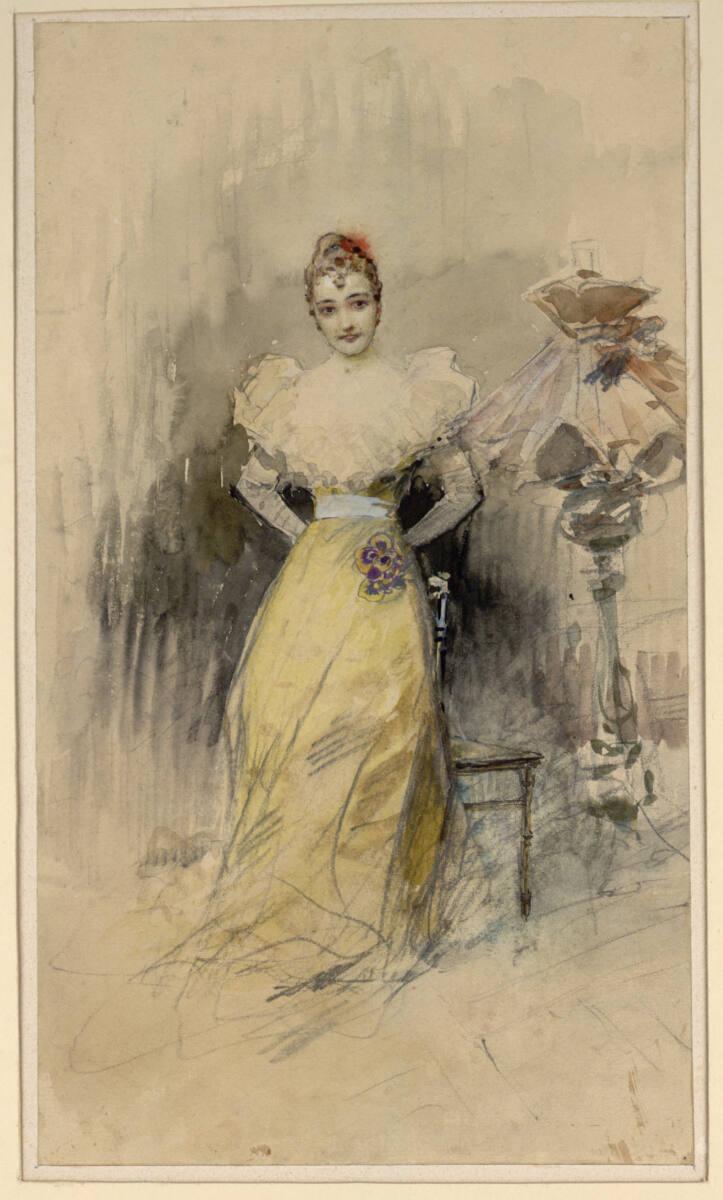 Sigmund Walter Hampel, Dame in Gesellschaftstoilette, Inv. Nr.: 19115