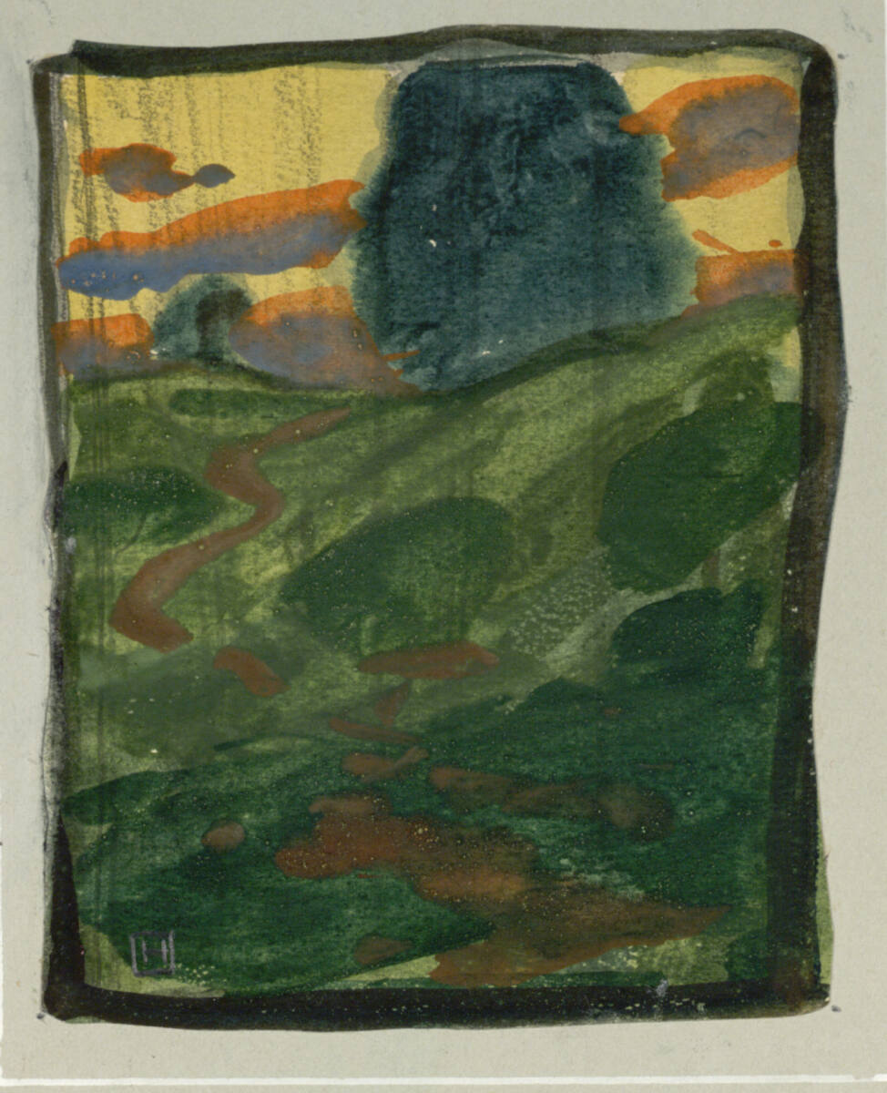Landschaft in Abendstimmung, Sigmund Walter Hampel