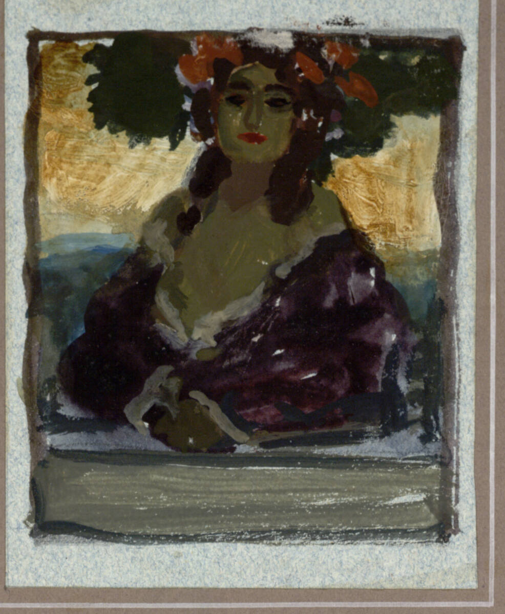 Frau mit Haarkranz, Sigmund Walter Hampel