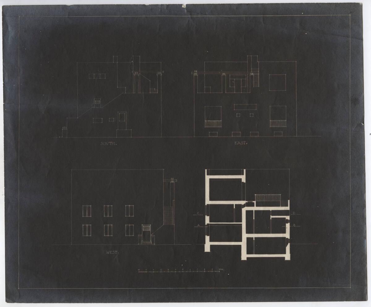 Villa Alexander Moissi (Projekt), Lido, Venedig, Italien, Ansichten, Schnitt, Inv. Nr.: ALA2443