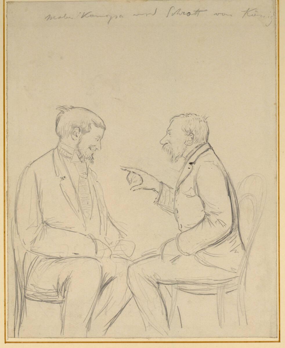 Friedrich König, Die Maler Konopa und Schroth im Gespräch, Inv. Nr.: 19213