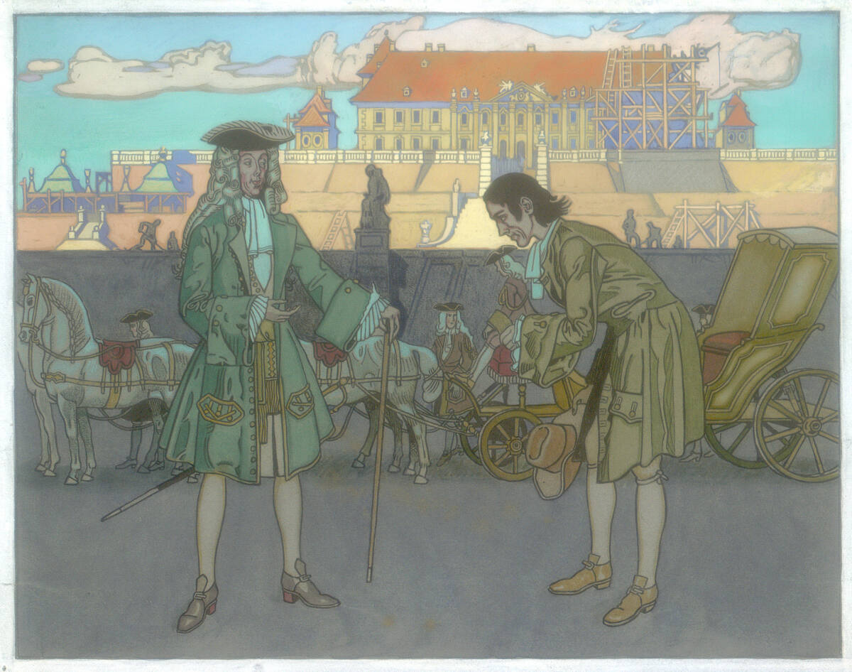 Szenen aus dem Leben des Prinzen Eugen: 5. Prinz Eugen bei der Baubesichtigung, Franz Wacik