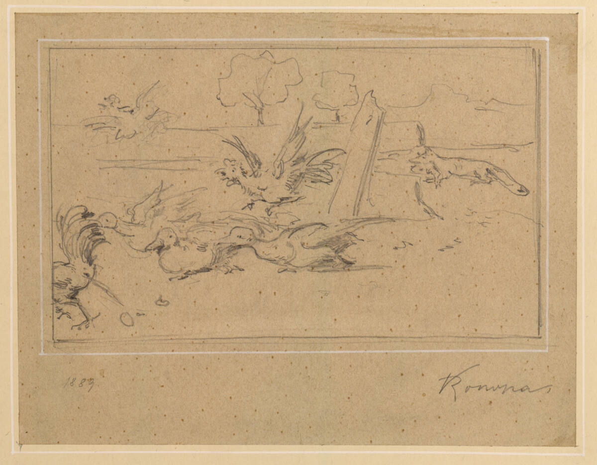Der Fuchs im Geflügelhof, Rudolf Konopa, 1889