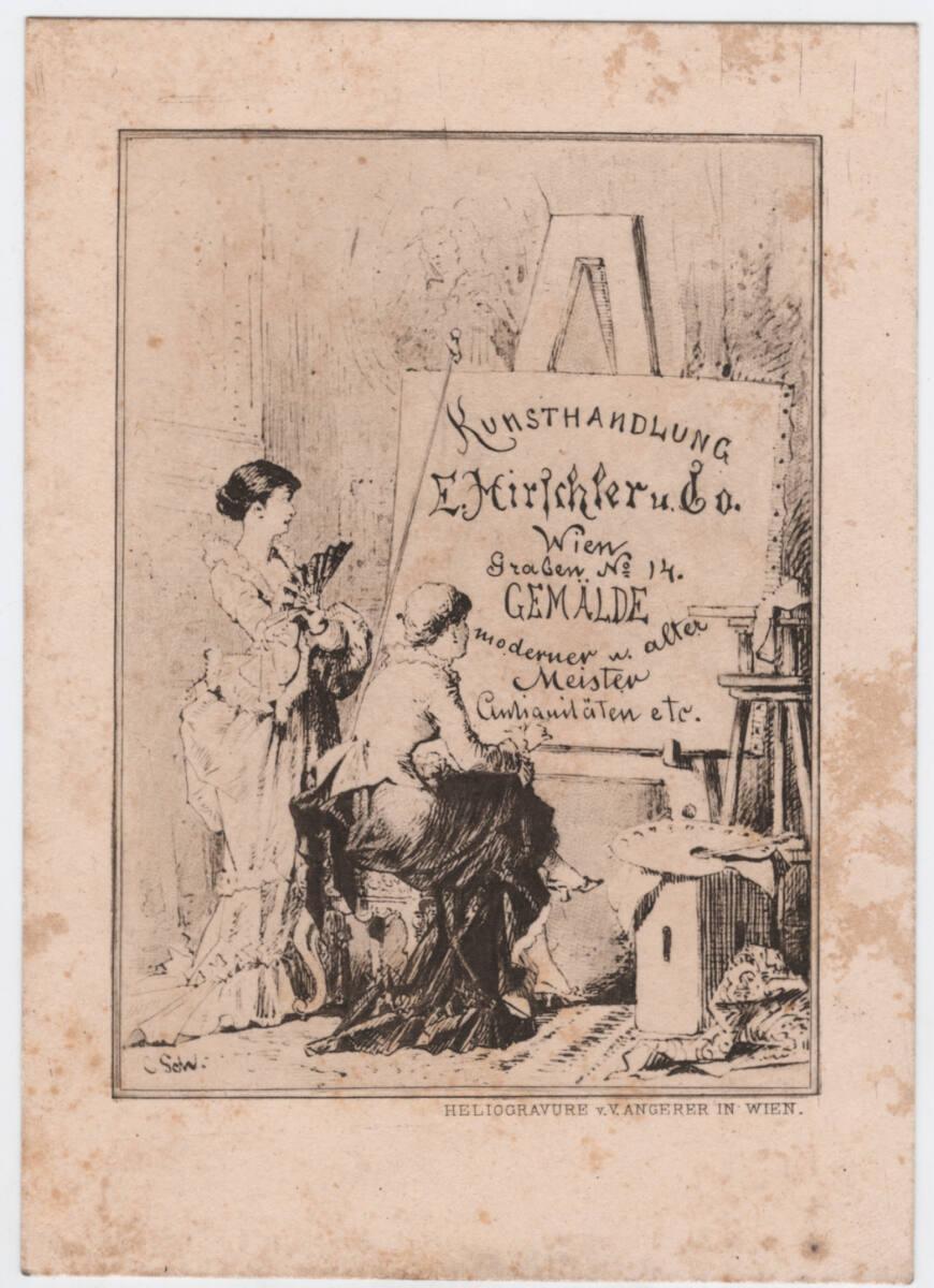 Victor Angerer, Repro nach einer Lithografie: Werbekarte für Kunsthandlung, Inv. Nr.: FotoGLV20…