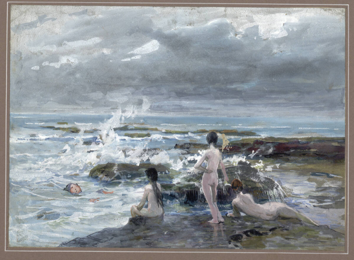 Meer mit vier badenden Mädchen, Maximilian Lenz