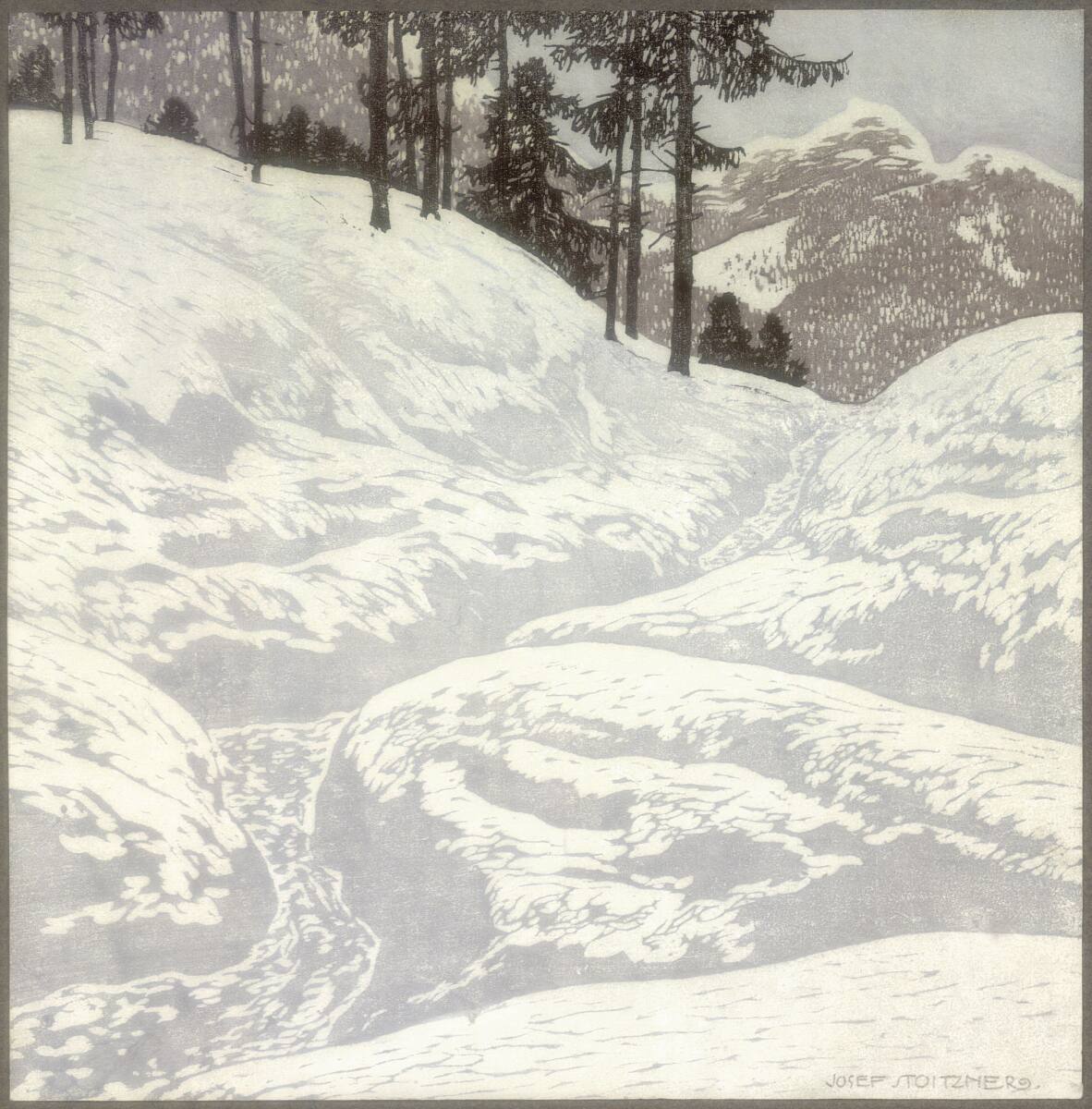 Schneelandschaft, Josef Stoitzner, 1918
