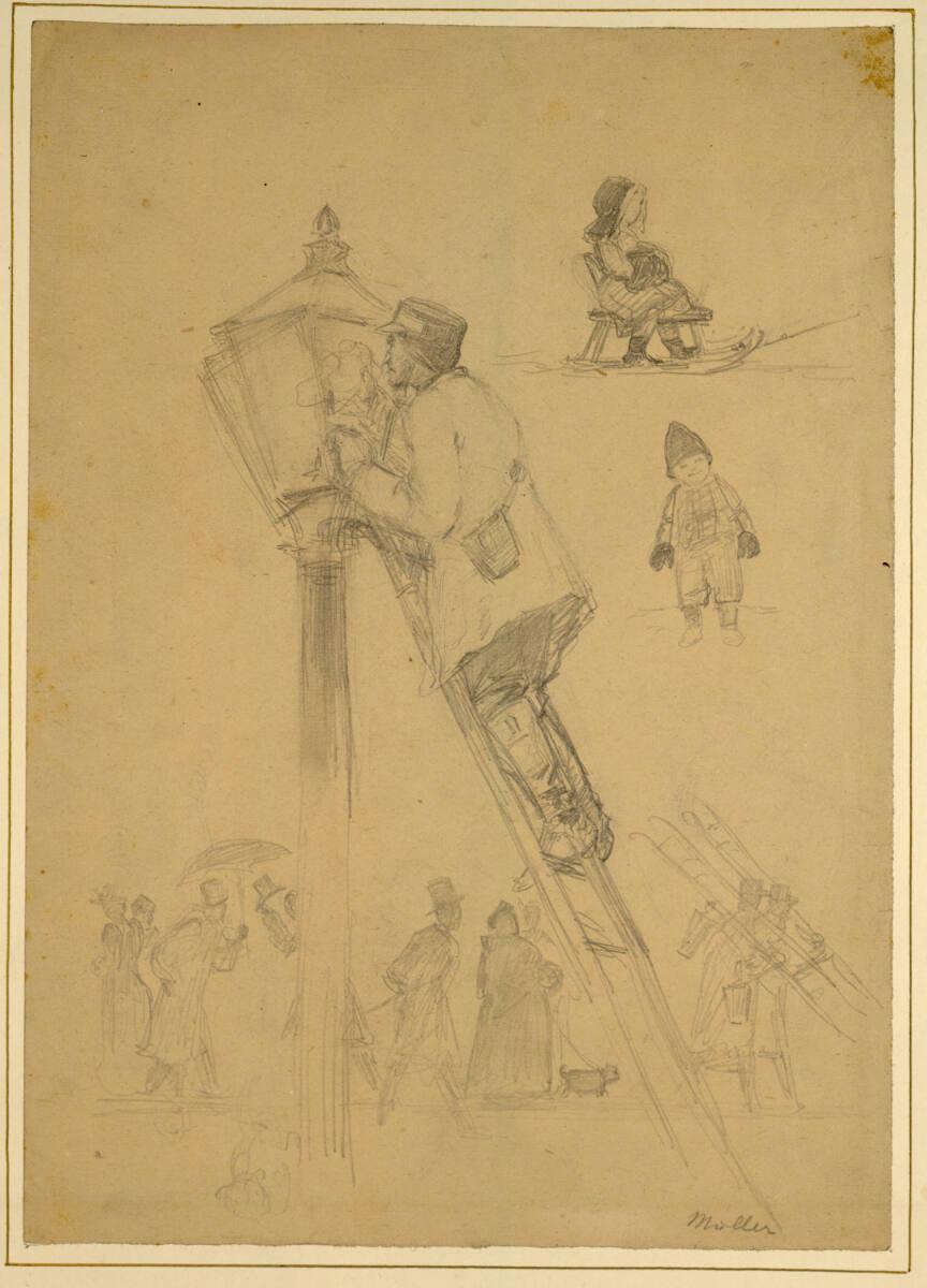 Karl Müller, Der Laternenanzünder, Inv. Nr.: 19447