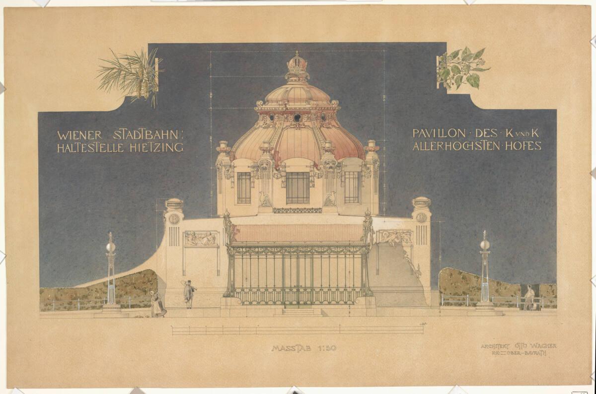 Wien-Hietzing, Hofpavillon der Stadtbahn, Orthogonalansicht, Inv. Nr.: AZ9658