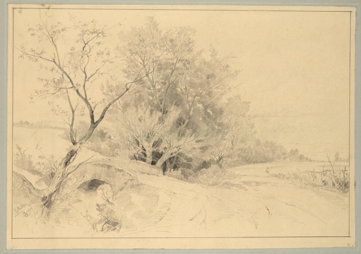 Karl Müller, Landschaft mit Steinbrücke, Inv. Nr.: 19474