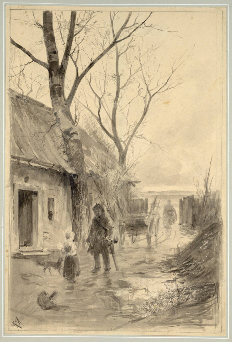 Bauernhaus bei nassem Wetter, Karl Müller