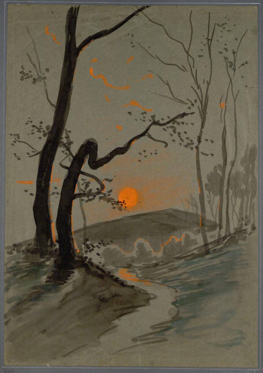 Karl Müller, Landschaft mit Mond, Inv. Nr.: 19500