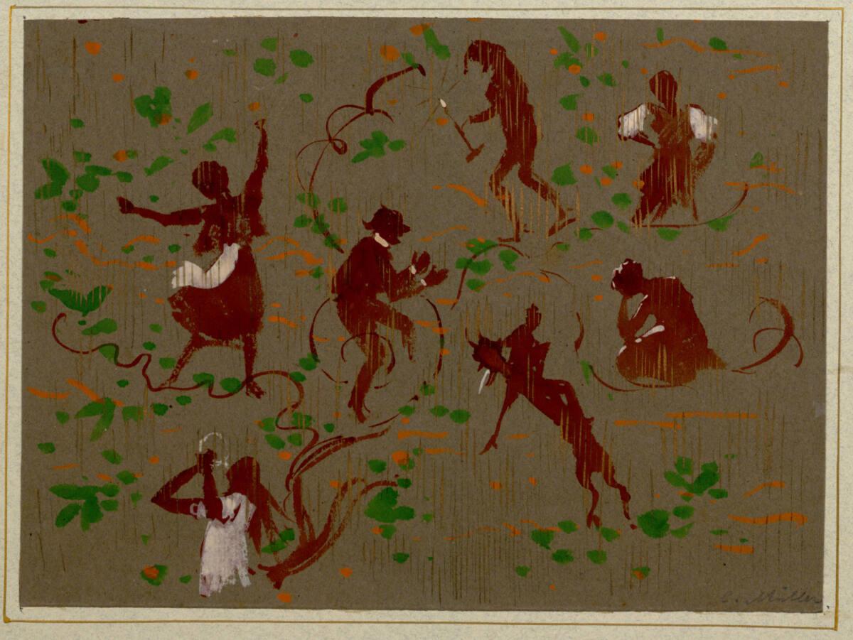 Karl Müller, Tapetenmuster mit Figuren, Inv. Nr.: 19524