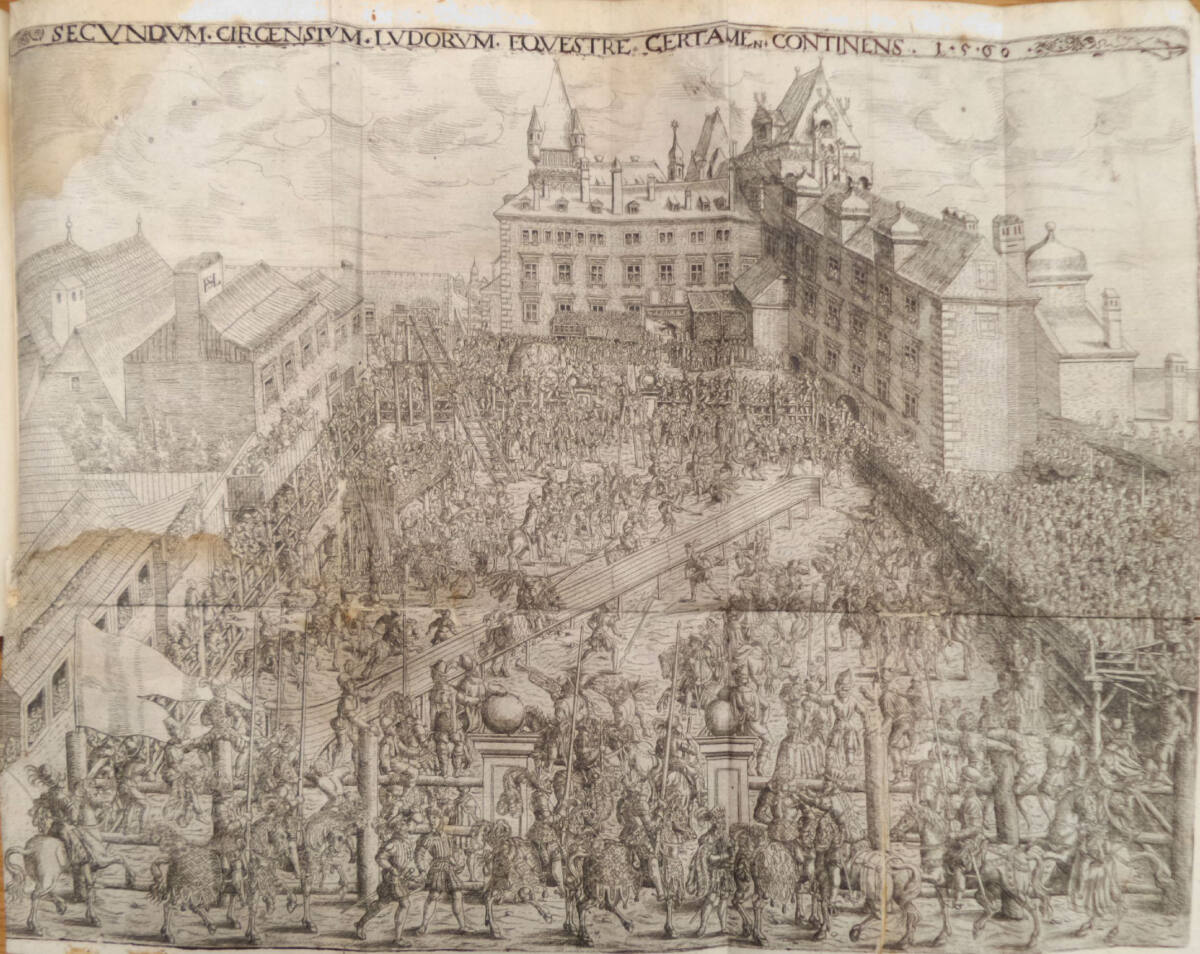 Gründtliche vnd khurtze beschreibung des alten vnnd jungen Zugs ...: Das Turnier zu Pferd auf dem Burgplatz in Wien (Secundum circensium ludorum equestre certamen continens), CasparStainhofer, 1560