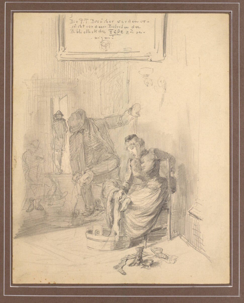 Vor dem Betreten der Bibliothek, Ludwig Sigmundt