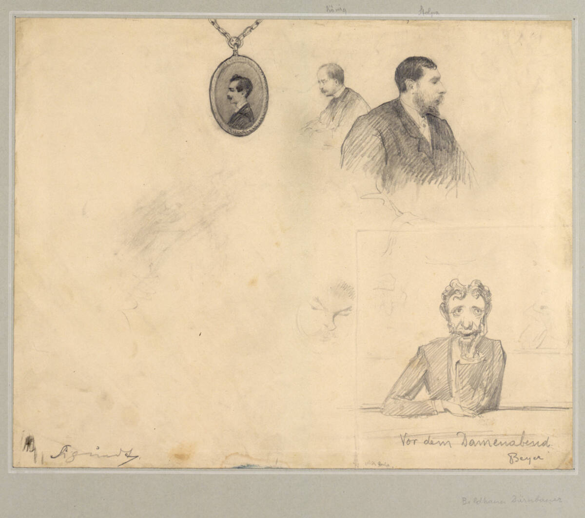 Malerbildnisse (u. a. König und Stolba), Ludwig Sigmundt