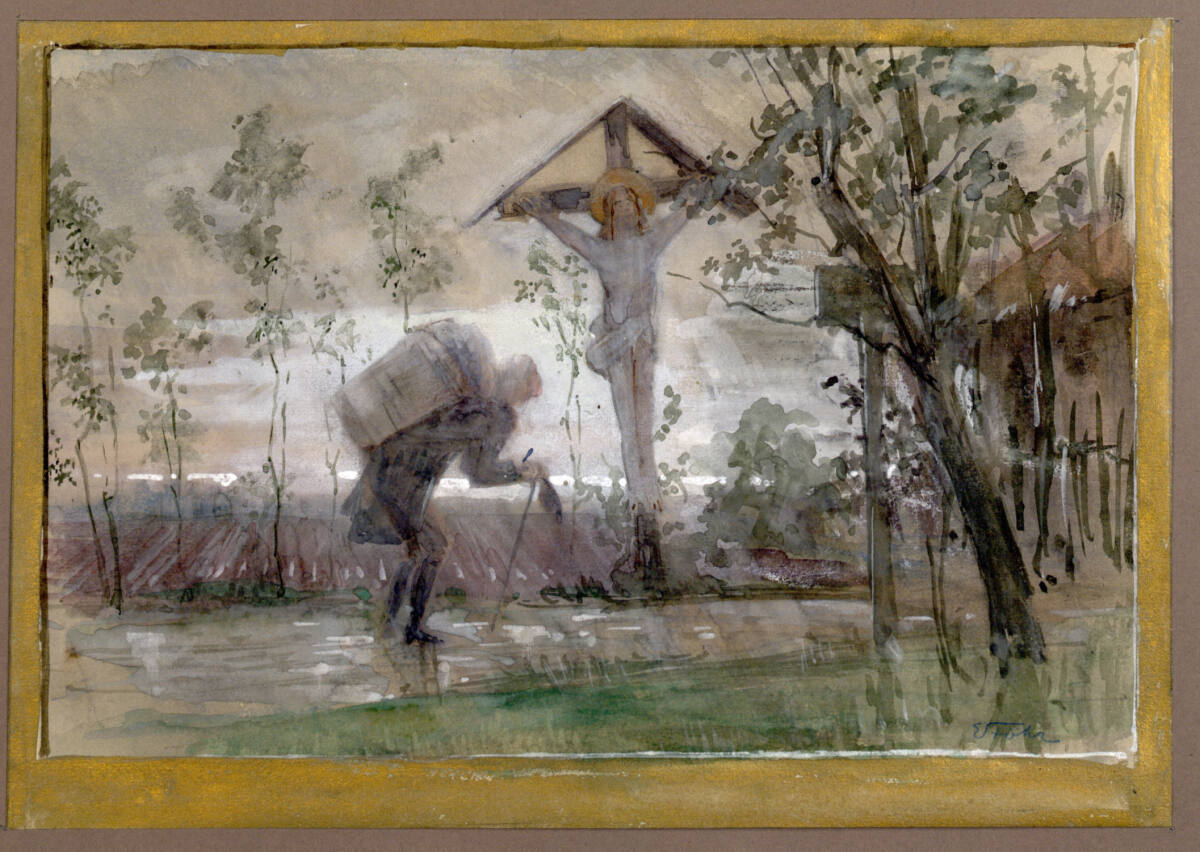 Buttenträger am Wegkreuz, Ernst Stöhr