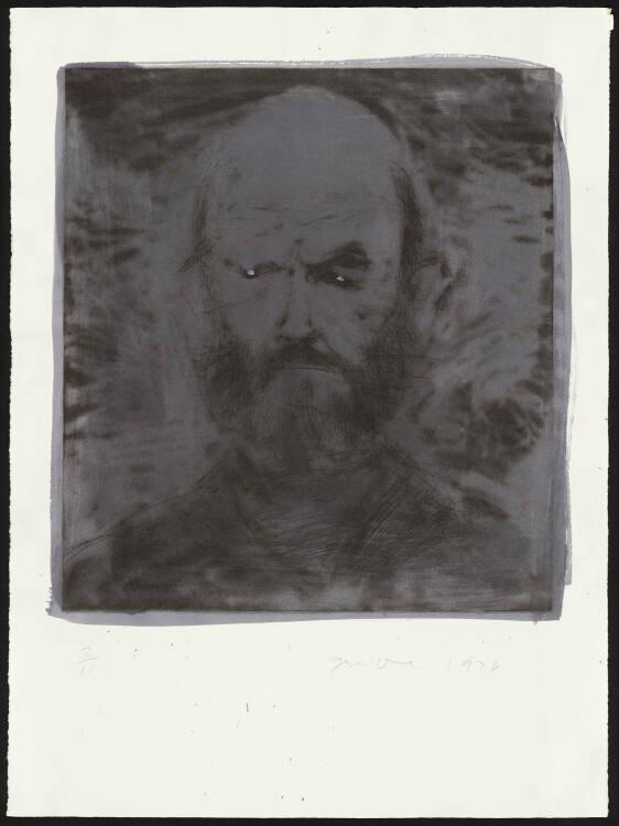 Jim Dine , Dark Blue Self Portrait With White Crayon, Inv. Nr.: DG2015/182