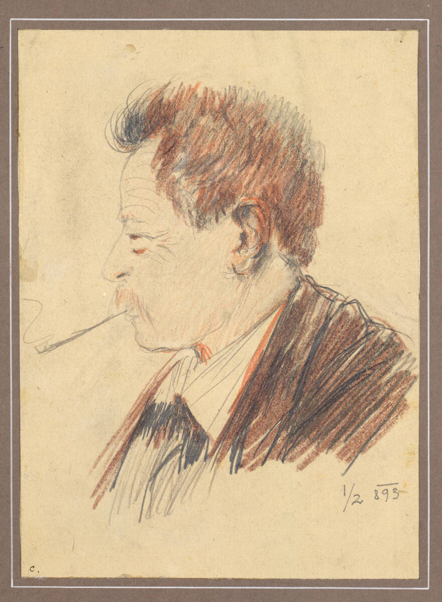 Kopfstudie eines rauchenden Herrn, Leopold Stolba, 1893-02-01