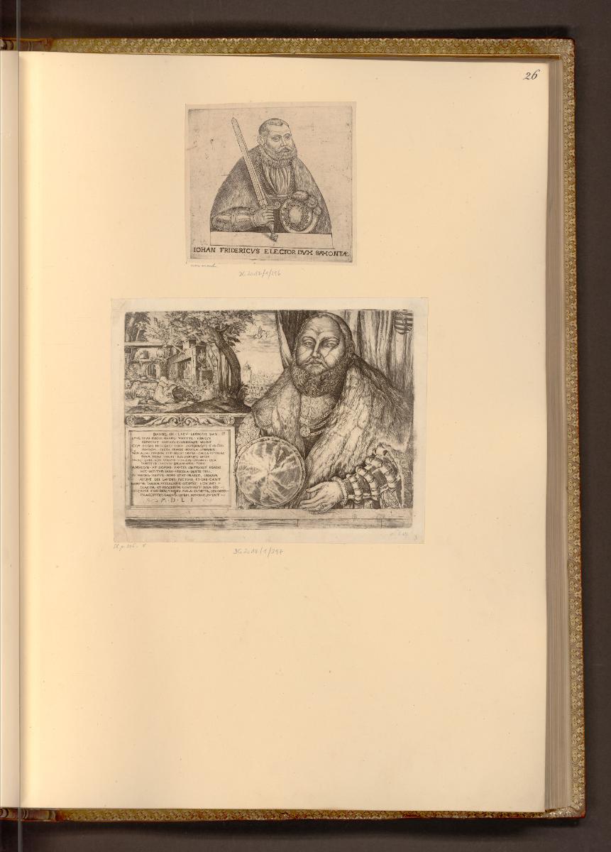 Deutsche Druckgrafiken des 16. Jahrhunderts, Porträt Johann Friedrich I. von Sachsen; Porträt J…