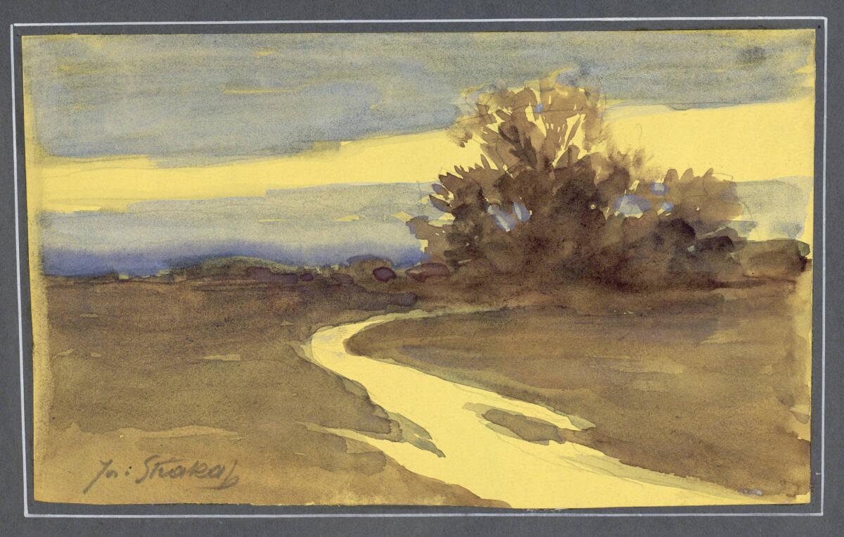 Joseph Straka, Landschaftsstudie in Abendstimmung, Inv. Nr.: 19680