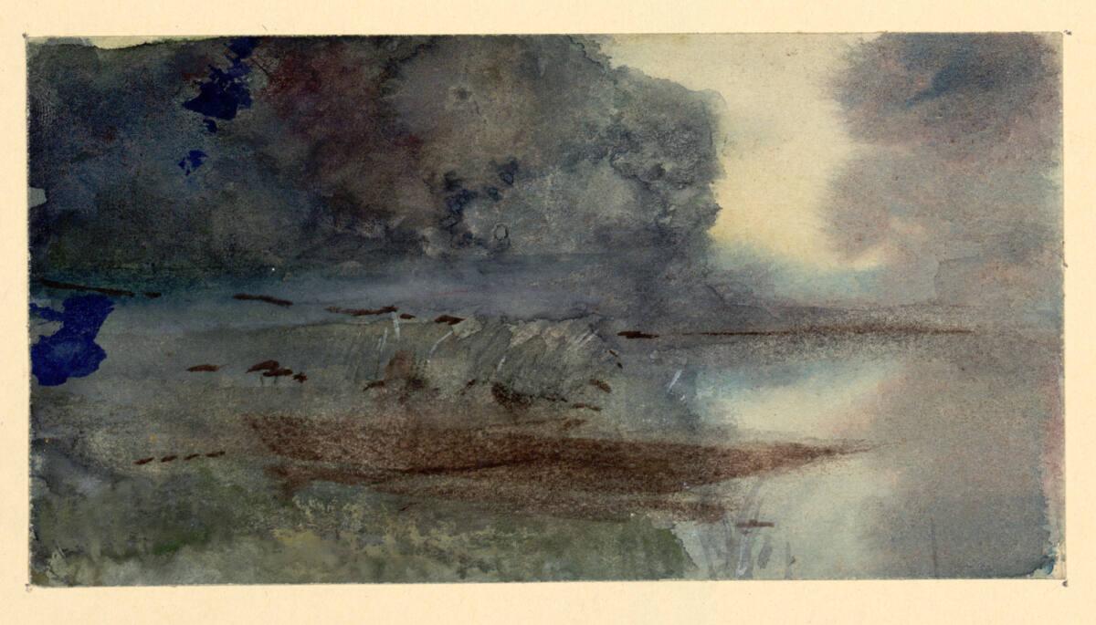 Joseph Straka, Bewaldetes Ufer eines Weihers in der Dämmerung, Inv. Nr.: 19683
